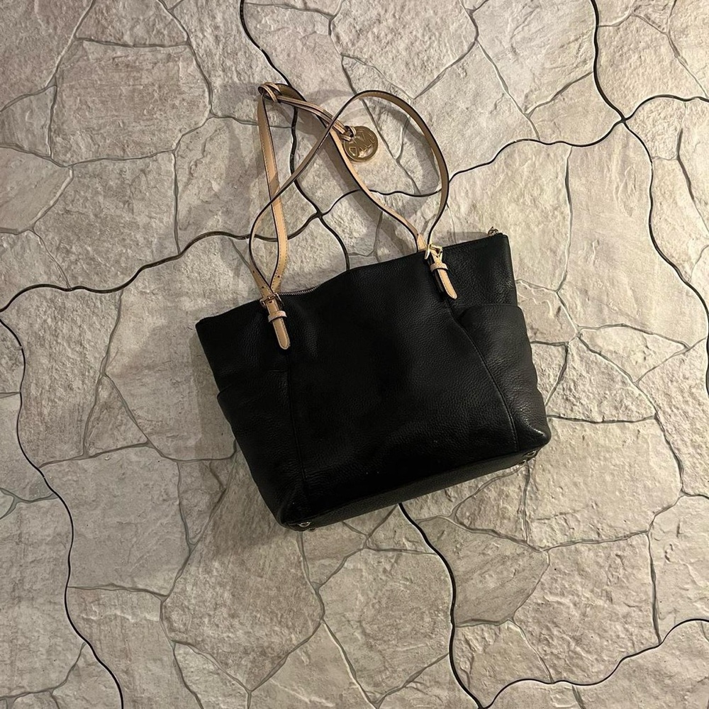 Chic Black Leather Tote Bag